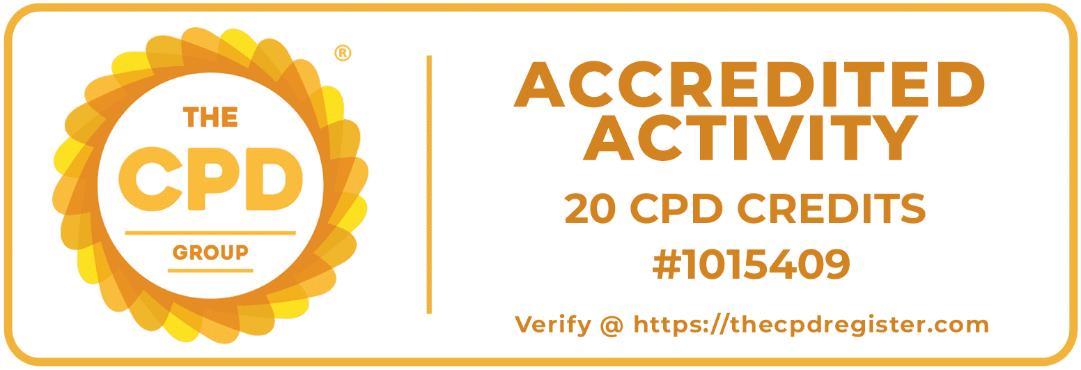 CPD Accredited Activity, 20 CPD credits, activity 1015409